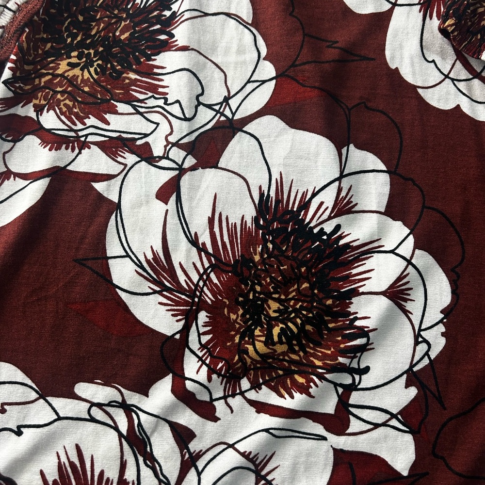 NWT - Lularoe Small Debra Floral Brown and White Women's Top - Picture 4 of 8